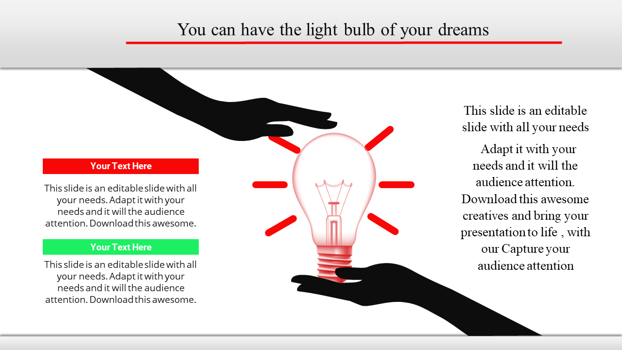 light bulb powerpoint template-light -bulb-2-red